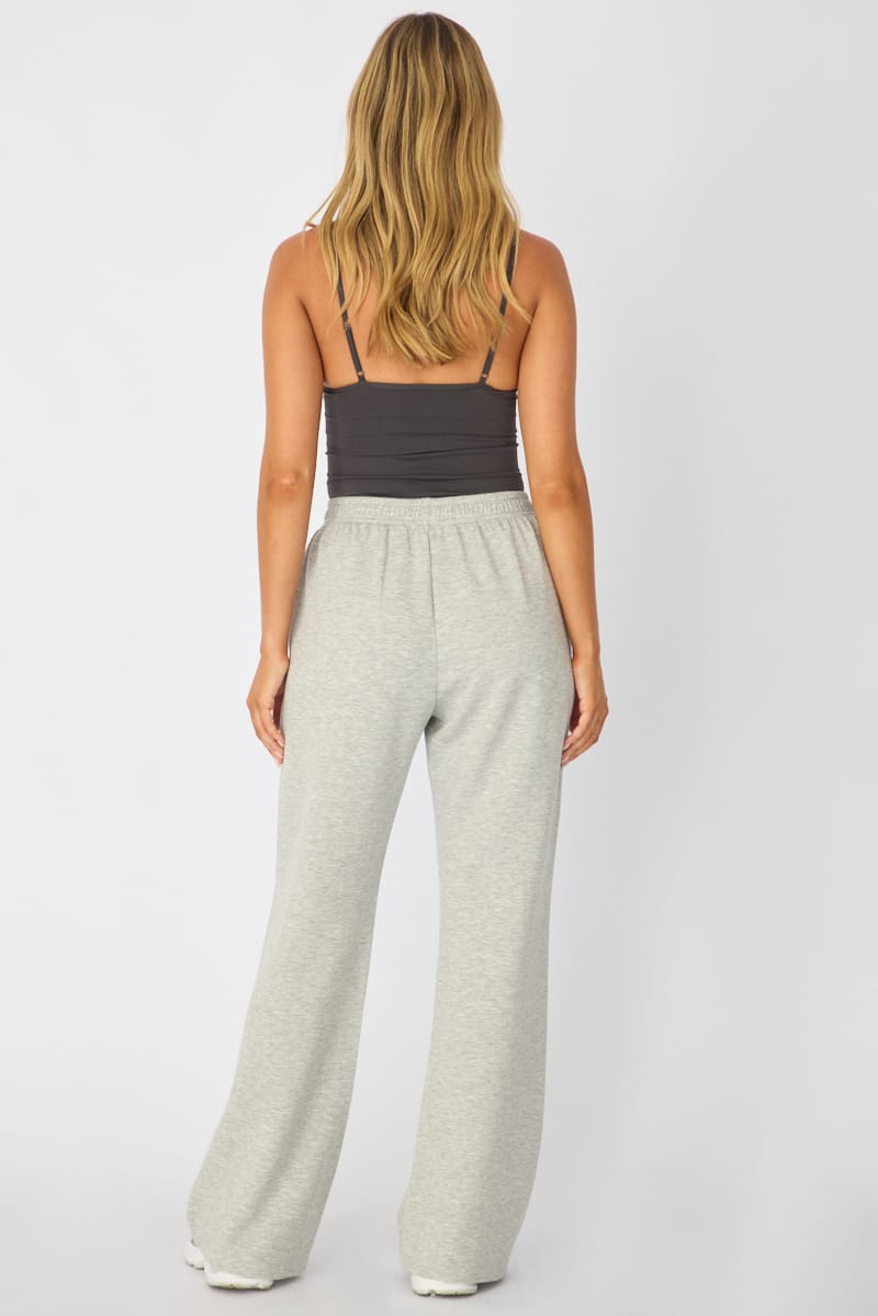 Grey Track Pants Wide Leg