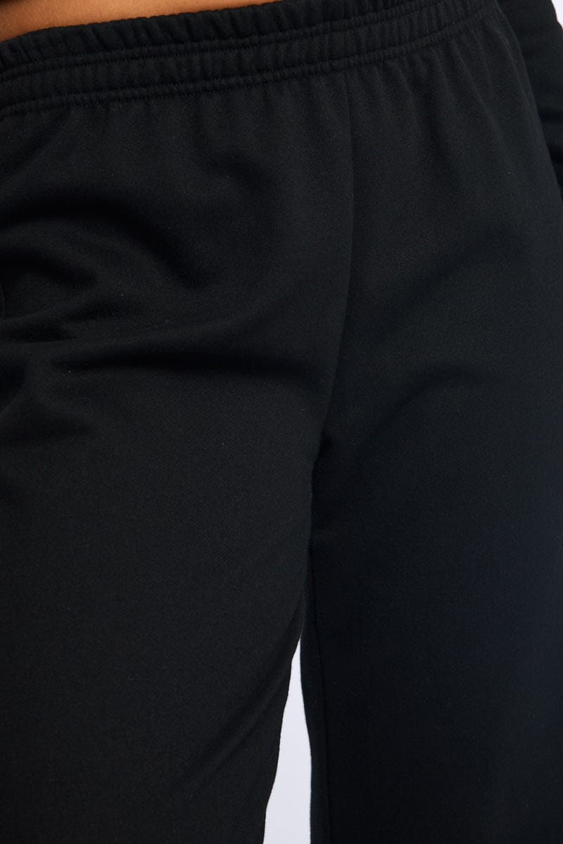 Black Track Pants Wide Leg