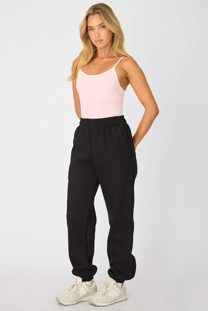 Black Track Pants Elasticated Waist
