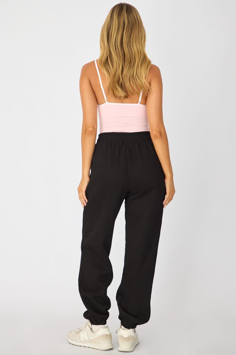 Black Track Pants Elasticated Waist