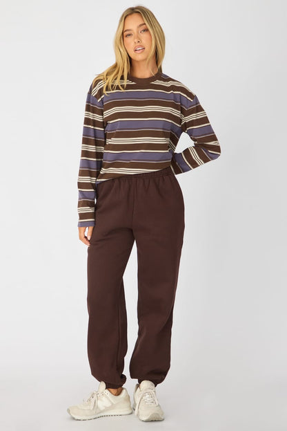 Brown Track Pants Elasticated Waist