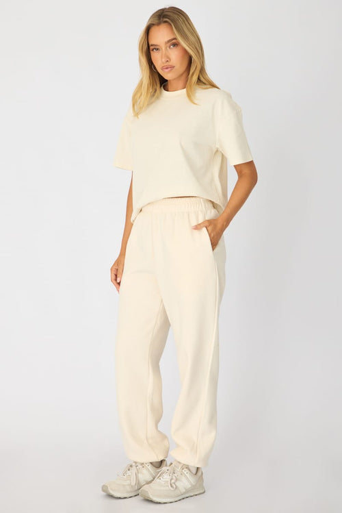 White Track Pants Elasticated Waist