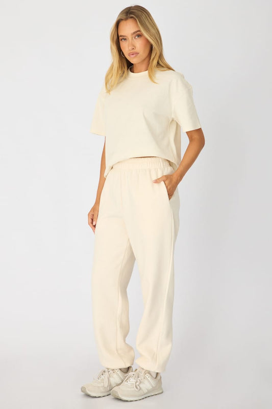 White Track Pants Elasticated Waist