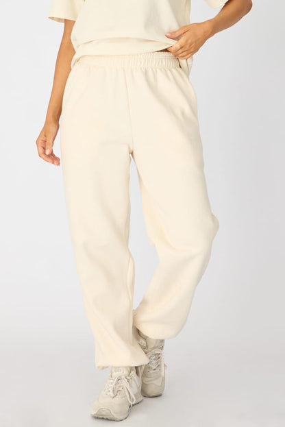 White Track Pants Elasticated Waist