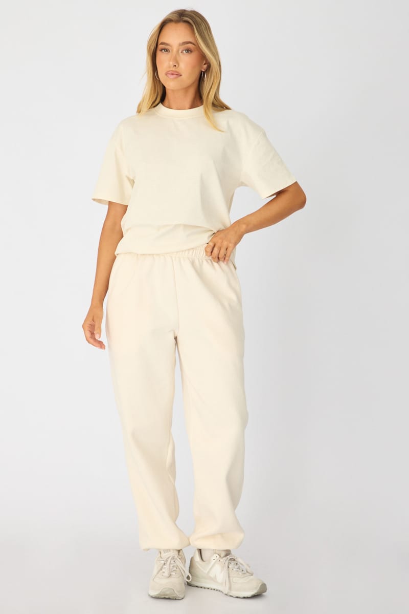 White Track Pants Elasticated Waist