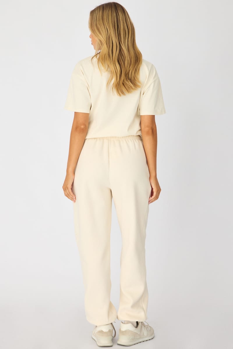 White Track Pants Elasticated Waist