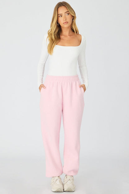 Pink Track Pants Elasticated Waist