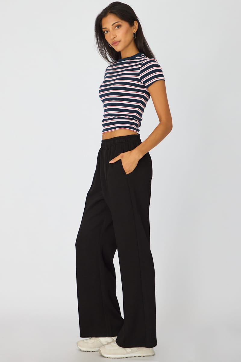 Black Track Pants Wide Leg