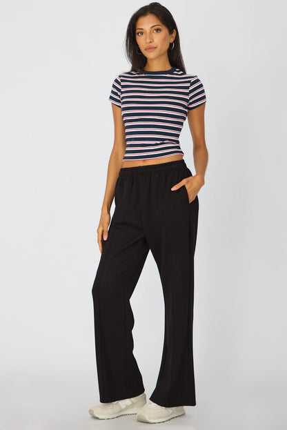 Black Track Pants Wide Leg