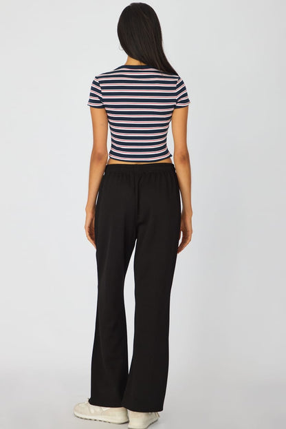 Black Track Pants Wide Leg