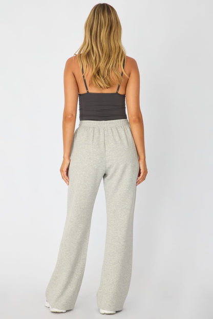 Grey Track Pants Wide Leg
