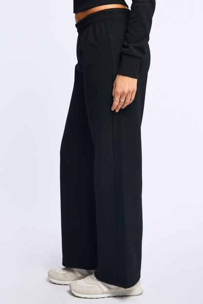 Black Track Pants Wide Leg
