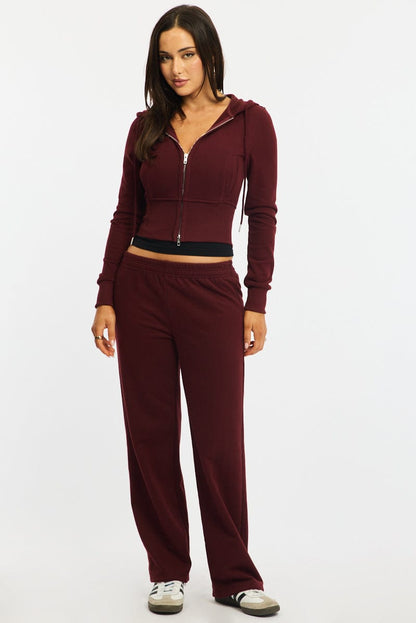 Red Track Pants Wide Leg