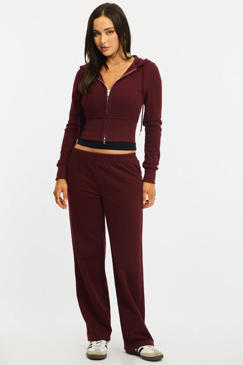 Red Track Pants Wide Leg