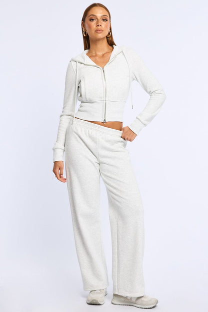 Grey Track Pants Wide Leg