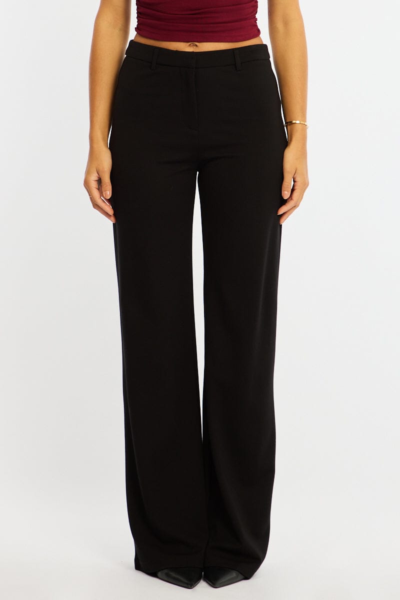 Black Straight Leg Pants Ponte