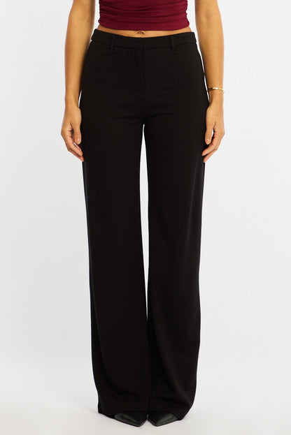 Black Straight Leg Pants Ponte