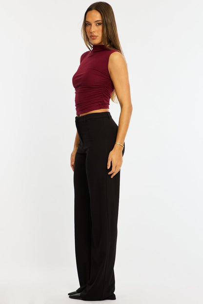 Black Straight Leg Pants Ponte