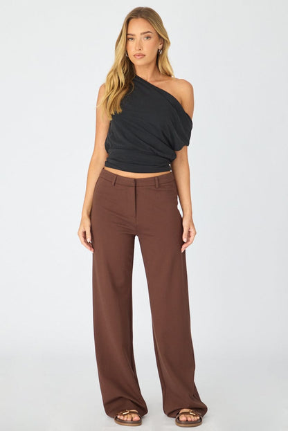 Brown Straight Leg Pants Ponte