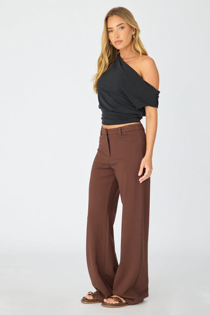 Brown Straight Leg Pants Ponte