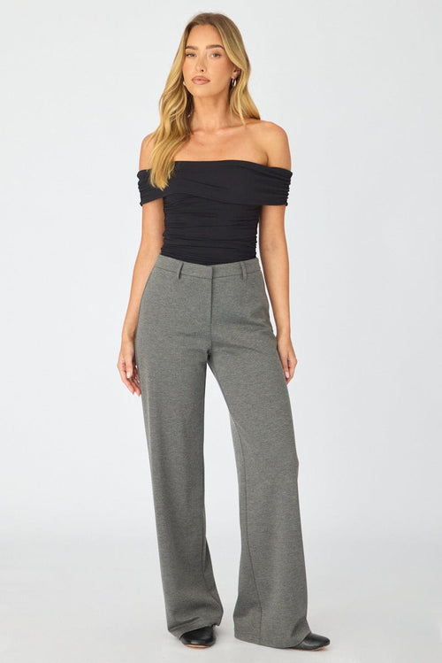 Grey Straight Leg Pants Ponte
