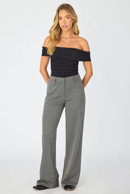 Grey Straight Leg Pants Ponte