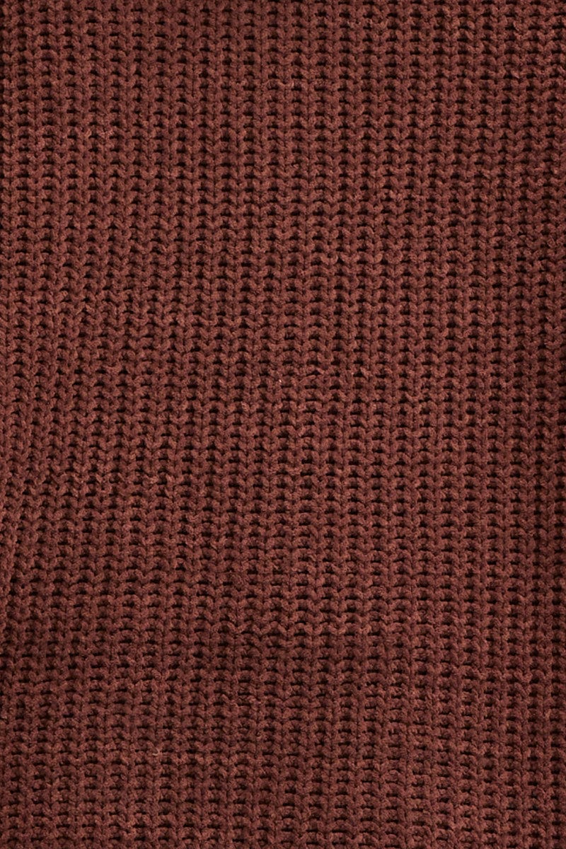 Brown Knit Cardigan Long Sleeve Relaxed