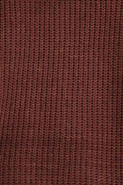 Brown Knit Cardigan Long Sleeve Relaxed