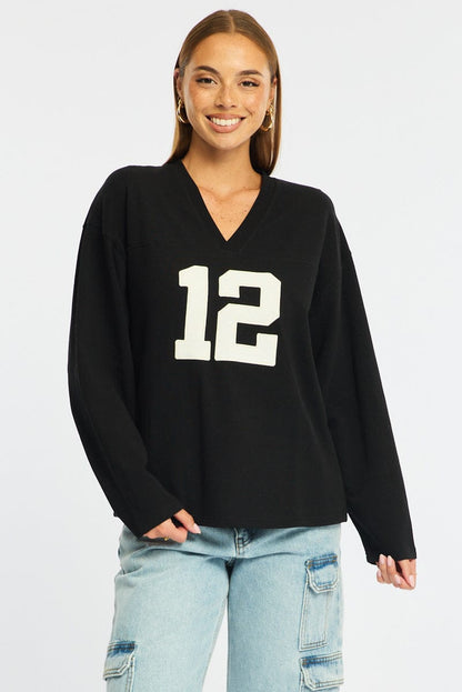 Black V-neck Sweater Long Sleeve