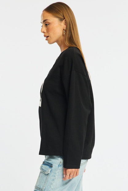Black V-neck Sweater Long Sleeve