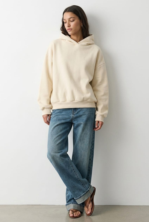 White Graphic Hoodie Sweater Long Sleeve