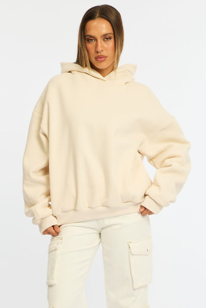 White Graphic Hoodie Sweater Long Sleeve