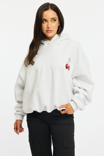 Grey Graphic Hoodie Sweater Long Sleeve