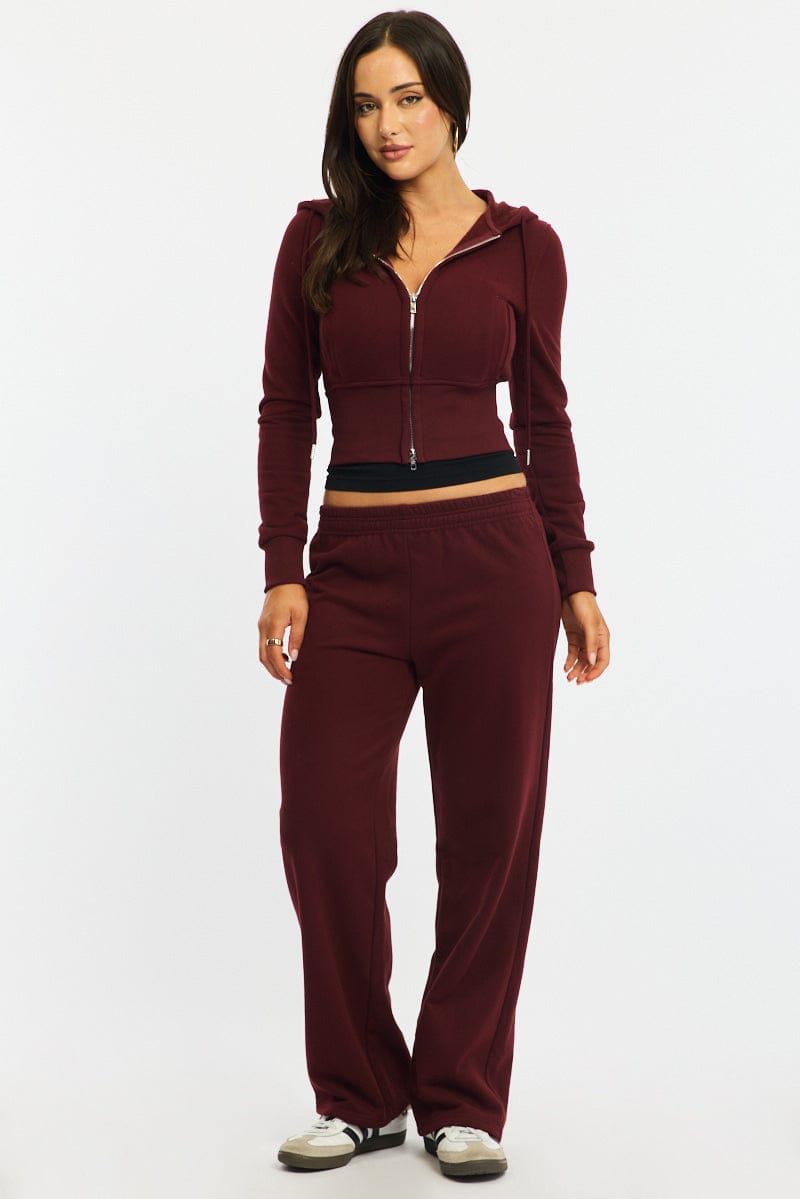 Red Zip Through Hoodie