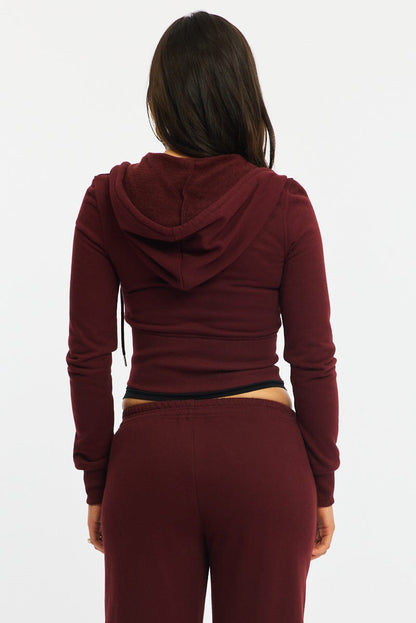 Red Zip Through Hoodie