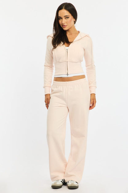 Pink Zip Through Hoodie