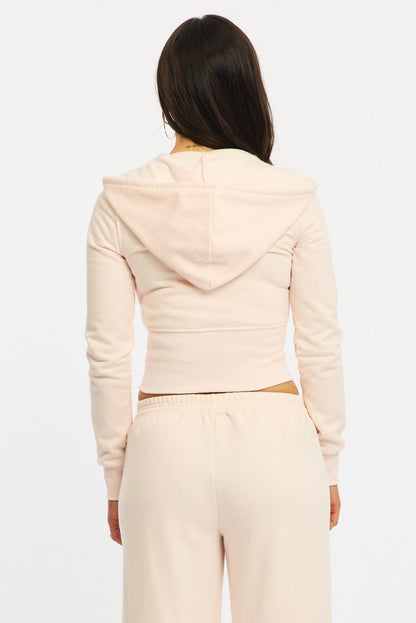 Pink Zip Through Hoodie