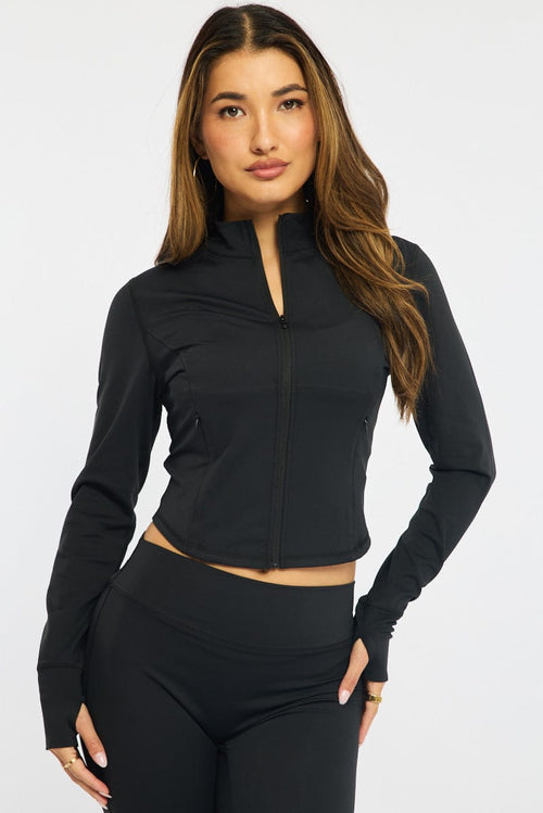 Black Active Jacket Long Sleeve
