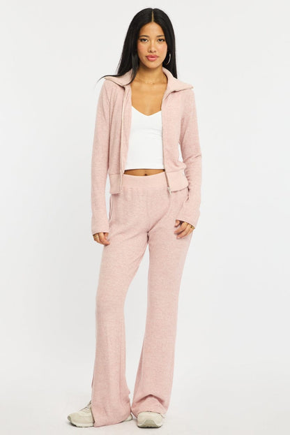 Pink Zip Through Cardigan Soft Touch