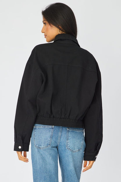 Black Bomber Jacket Twill
