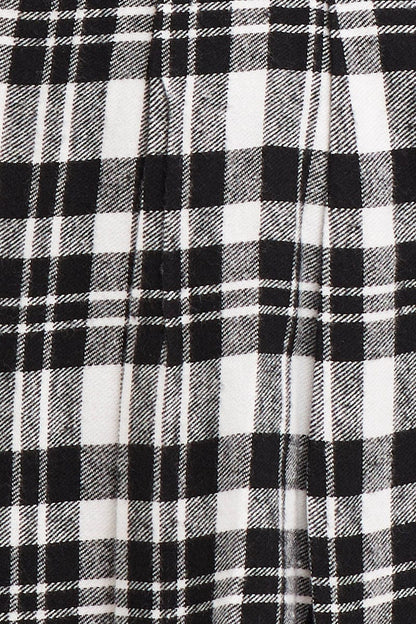 Check Pleated Skirt Mini Tennis