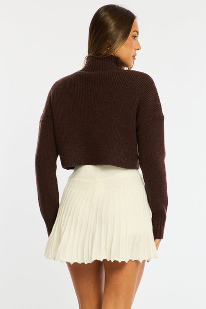 White Knit Skort Skirt High Waisted Shorts Pleated